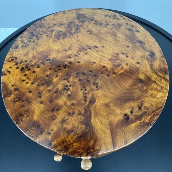 Morocco Jewellery Box Thuya Wood Aromatic Marquetry 2 Drawer Cylinder Drum Heavy - Picture 3 of 14